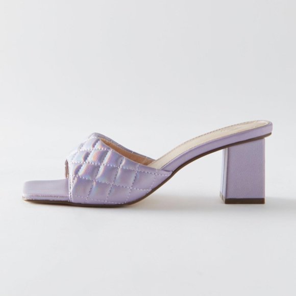 ⭐️ Callie Quilted Heeled Boho Peasant Hipster Hippie Art Farmhouse Mule Heels - Picture 2 of 6